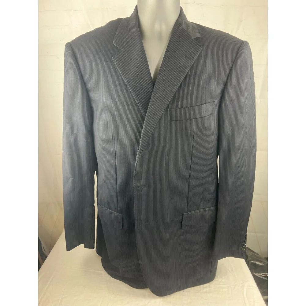 Men’s Tessuto Ermenegildo Zegna Australian Wool Pinstriped Suit Jacket Size 54